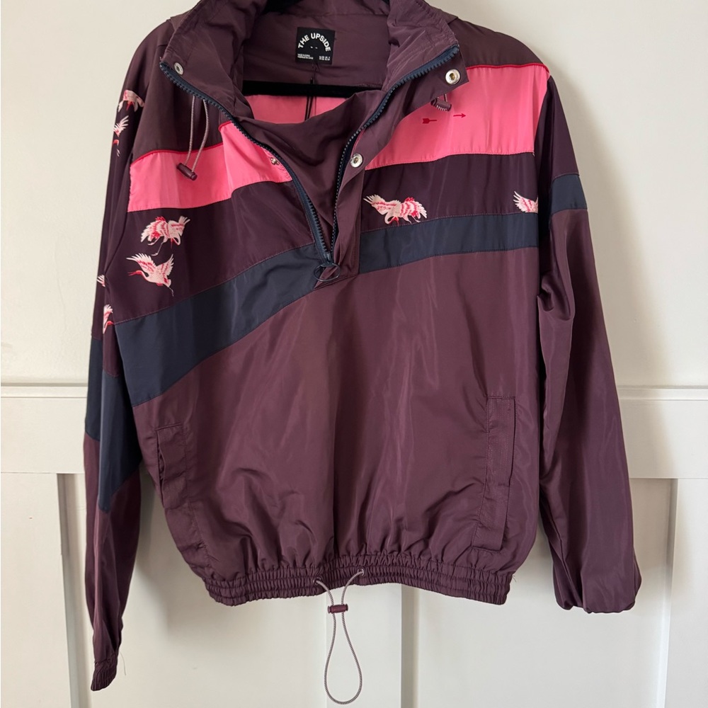 Anthropologie The Upside Maroon and Pink Jacket